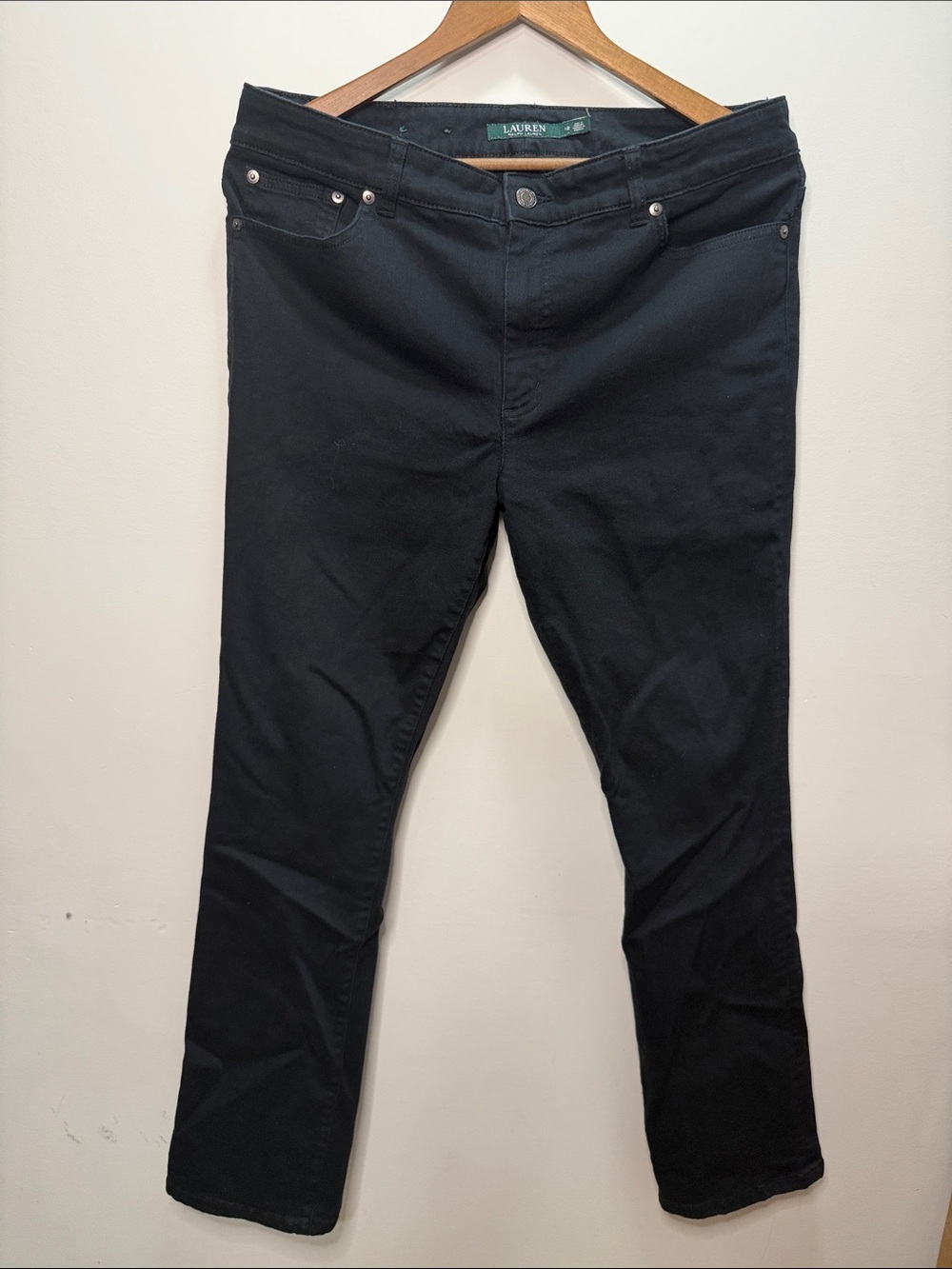 Y2K Lauren Ralph Lauren Women’s Slim Straight Black Jeans Size 12, Highrise